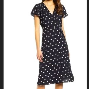 Leith polka dot midi dress